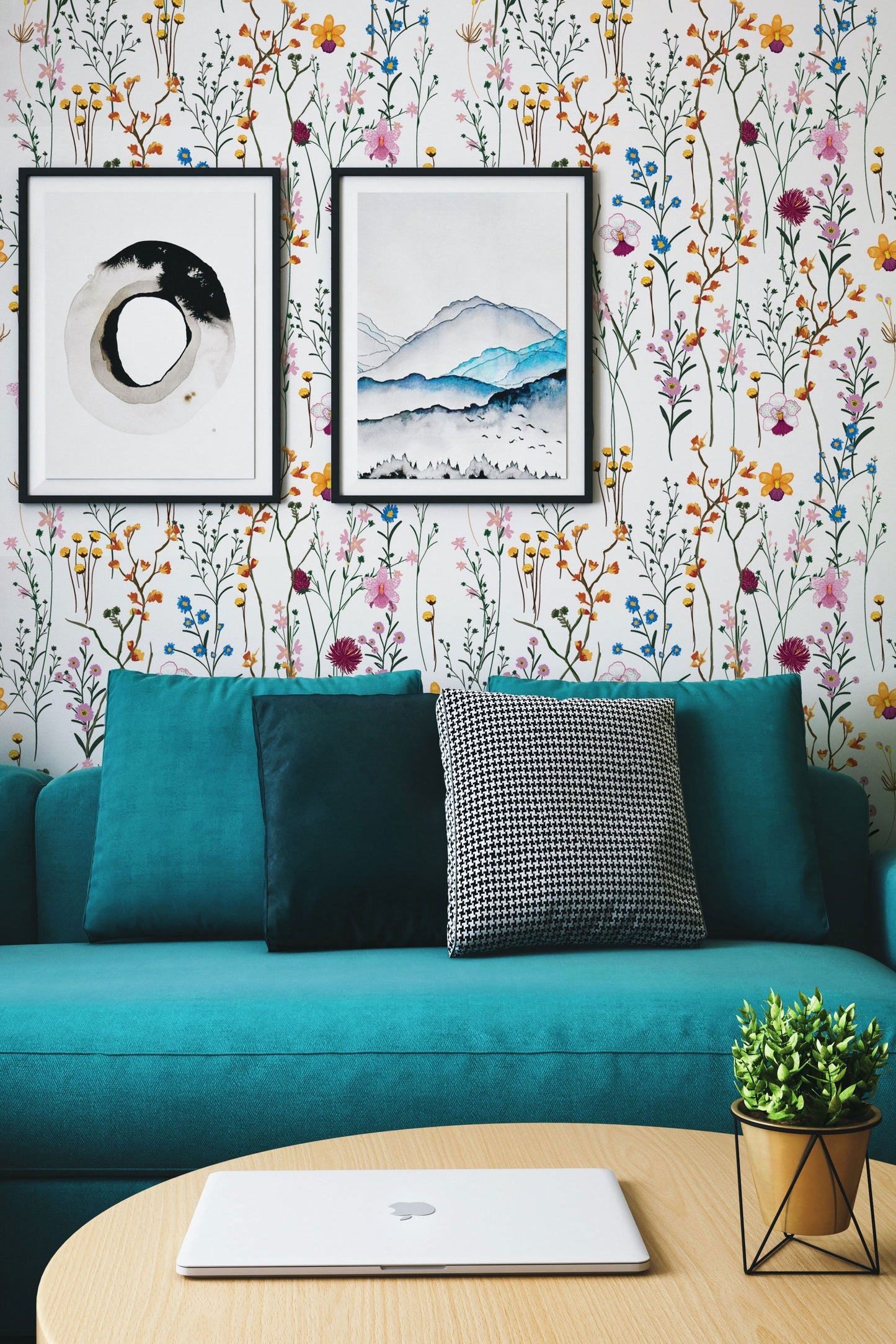 Summer | Removable Wallpaper | Scandinavian Wallpaper | Temporary Wallpaper | Peel and Stick Wallpaper