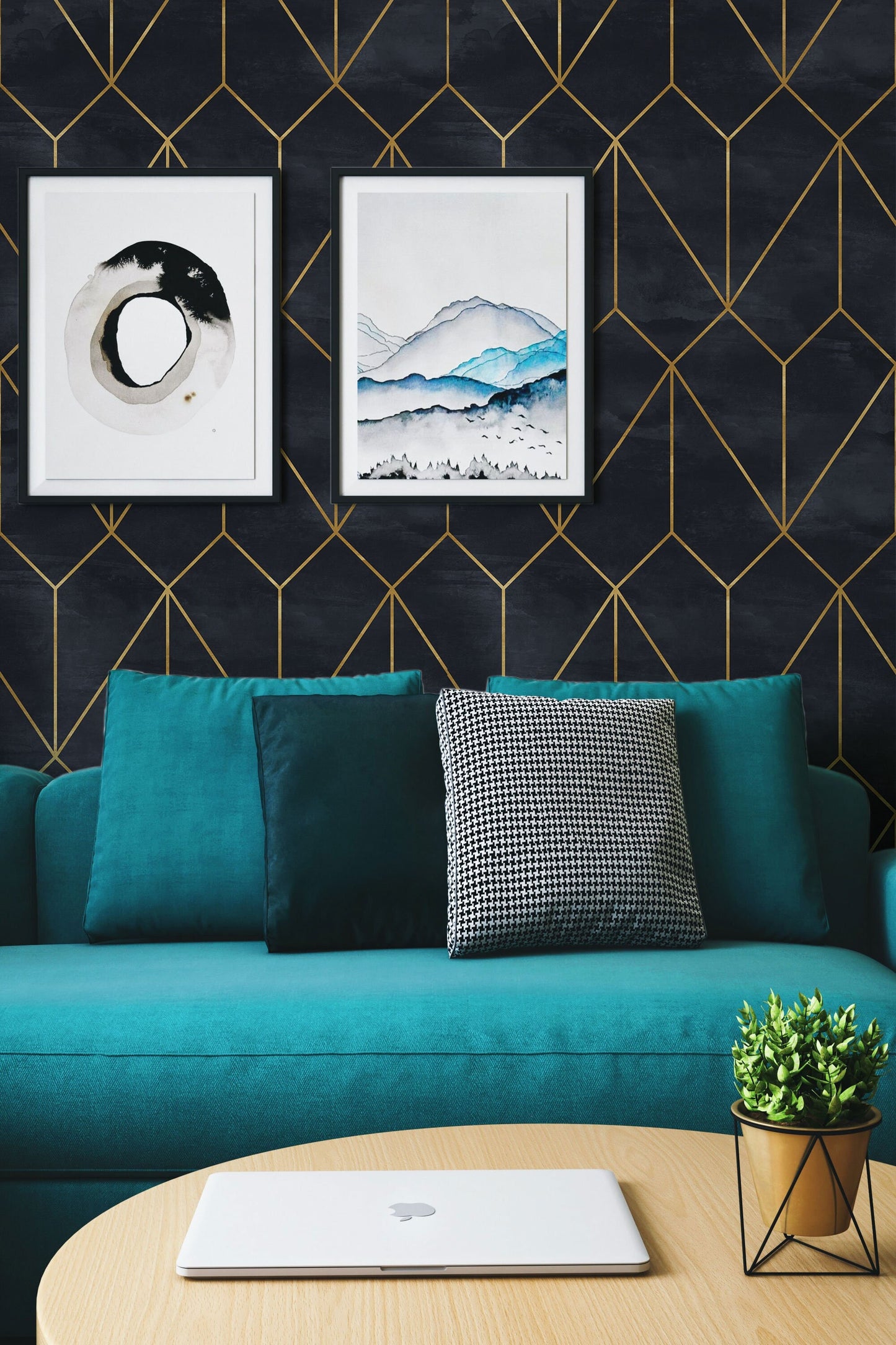 Dark and Gold | Removable Wallpaper | Peel and Stick Wallpaper | Wall Paper | Wall Mural