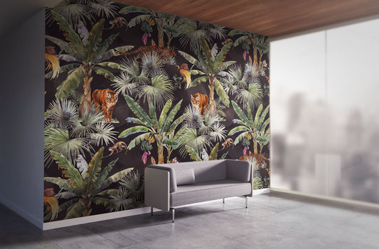 Kings of the Exotic Jungle | Removable Wallpaper | Scandinavian Wallpaper | Temporary Wallpaper | Peel and Stick Wallpaper