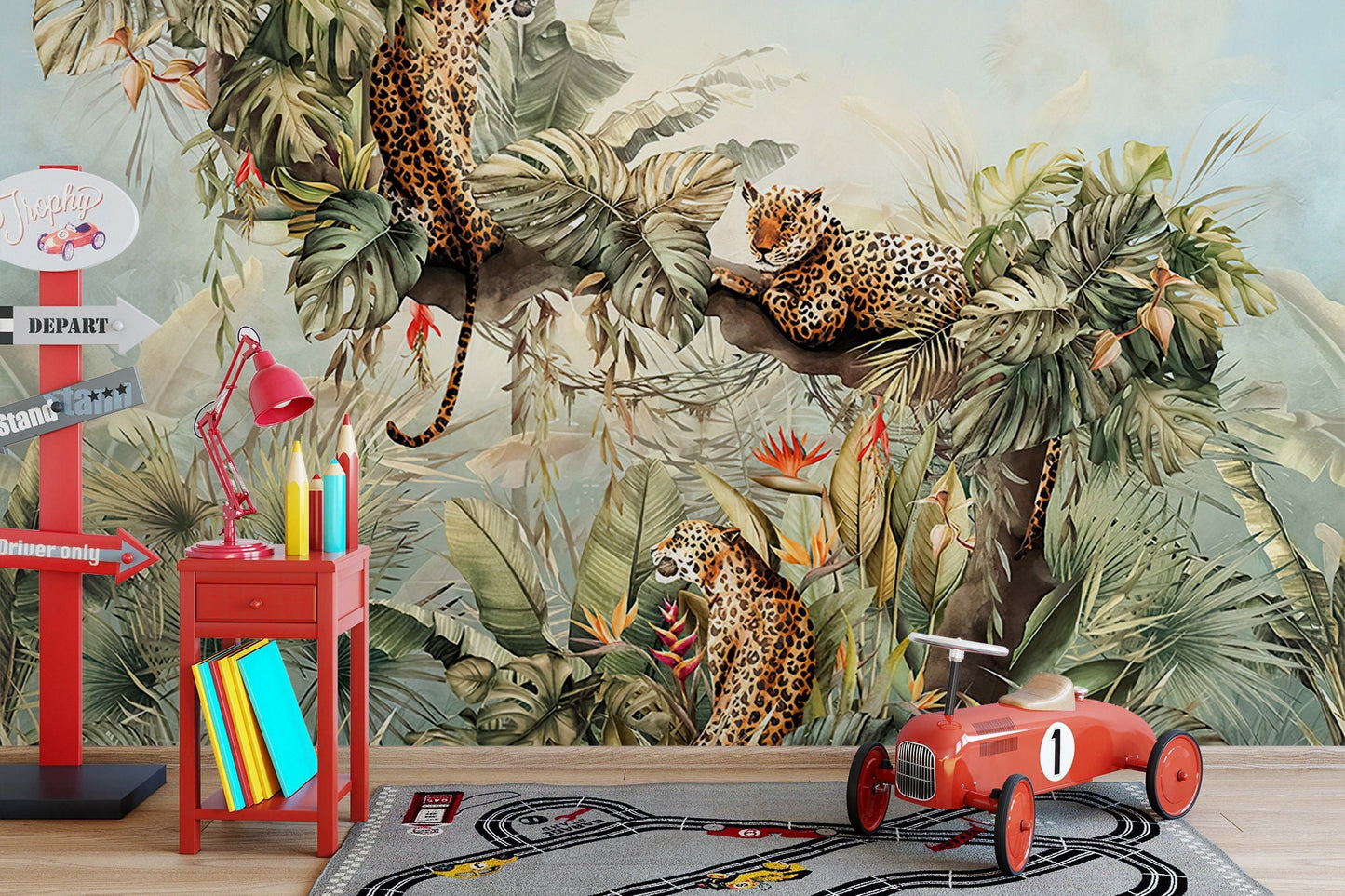 Tigers In The Jungle Wallpaper, Wall Mural, Peel and Stick, Self Adhesive, Wall Covering by Bella Stampa Studio