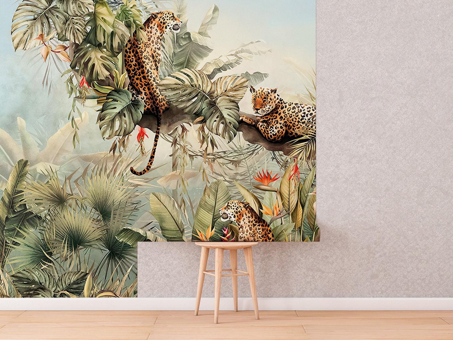 Tigers In The Jungle Wallpaper, Wall Mural, Peel and Stick, Self Adhesive, Wall Covering by Bella Stampa Studio