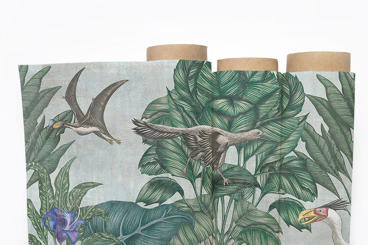 Tropical Trees And Animals Wallpaper, Wall Mural, Peel and Stick, Self Adhesive, Wall Covering by Bella Stampa Studio