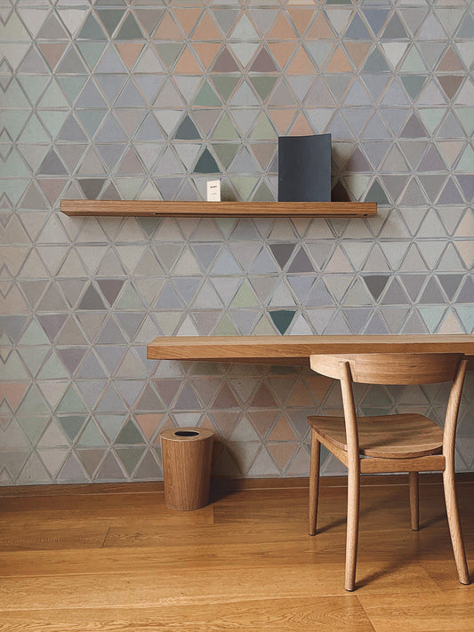 Geometric Square Design Wallpaper, Wall Mural, Peel and Stick, Self Adhesive, Wall Covering by Bella Stampa Studio