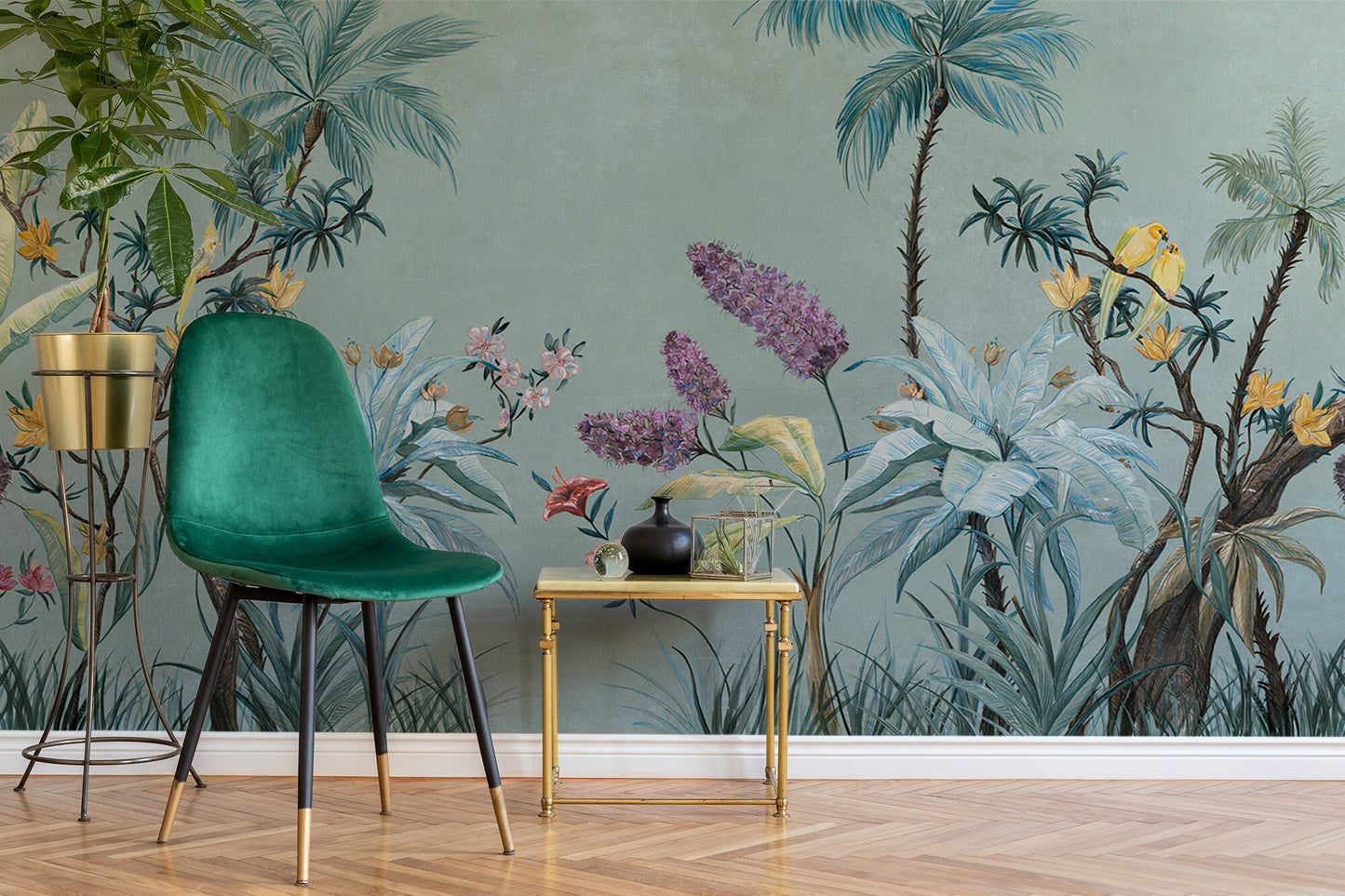 Banana Leaf Wallpaper Wallpaper, Wall Mural, Peel and Stick, Self Adhesive, Wall Covering by Bella Stampa Studio