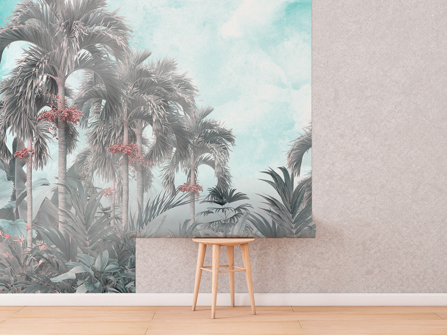 Tropical Plants  Wallpaper, Wall Mural, Peel and Stick, Self Adhesive, Wall Covering by Bella Stampa Studio