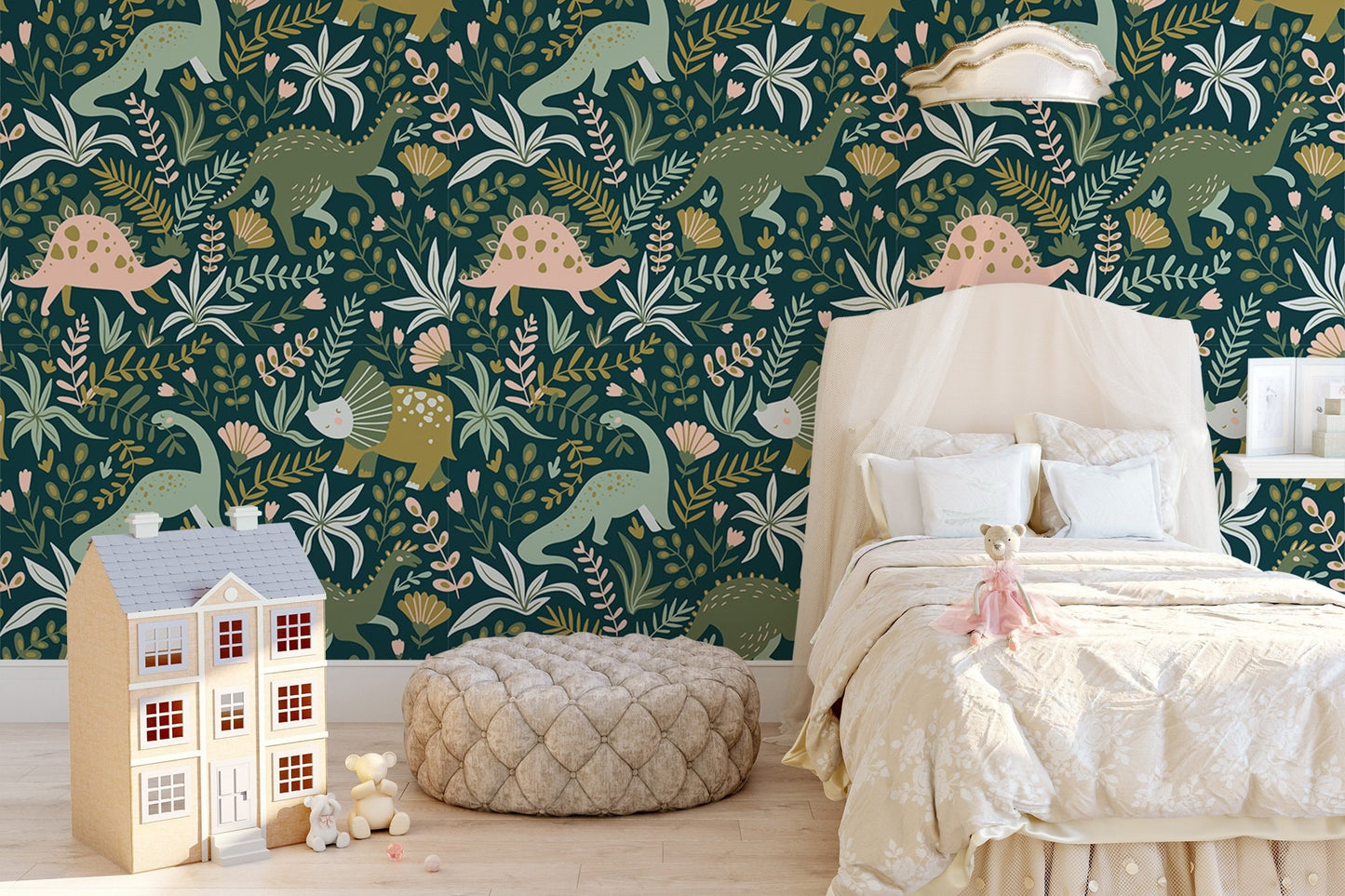 Dinosaur Wallpaper  Wallpaper, Wall Mural, Peel and Stick, Self Adhesive, Wall Covering by Bella Stampa Studio