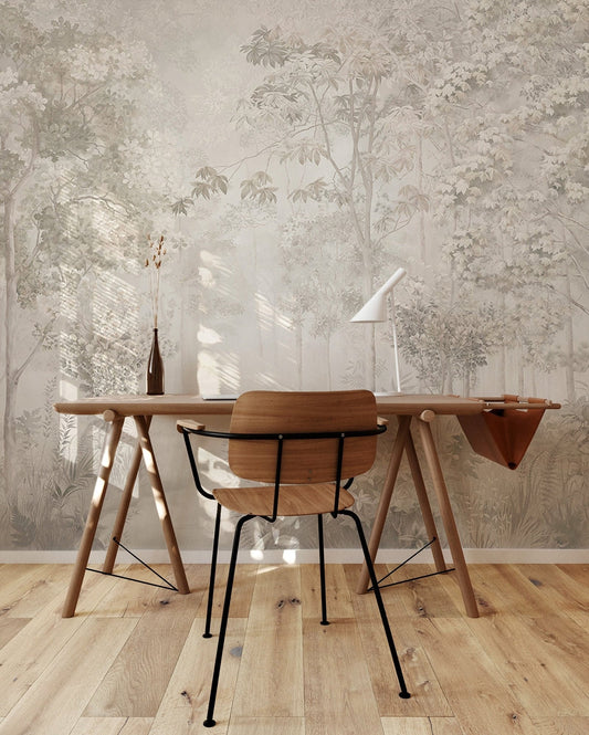 Brown Tropical Tree Wallpaper, Wall Mural, Peel and Stick, Self Adhesive, Wall Covering by Bella Stampa Studio