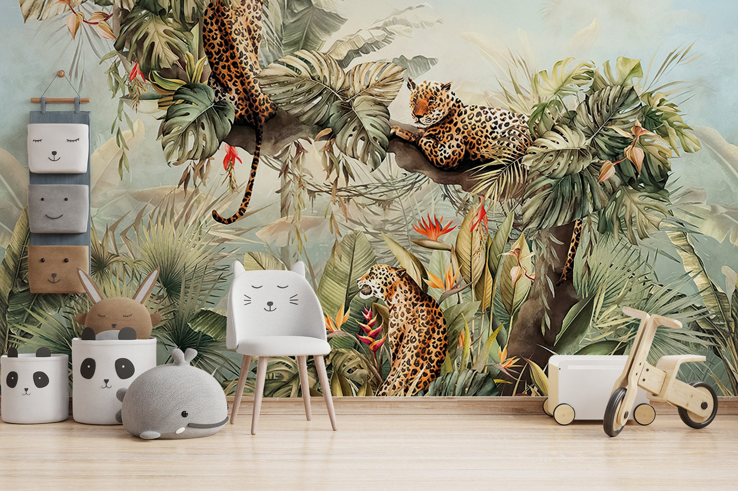 Tigers In The Jungle Wallpaper, Wall Mural, Peel and Stick, Self Adhesive, Wall Covering by Bella Stampa Studio