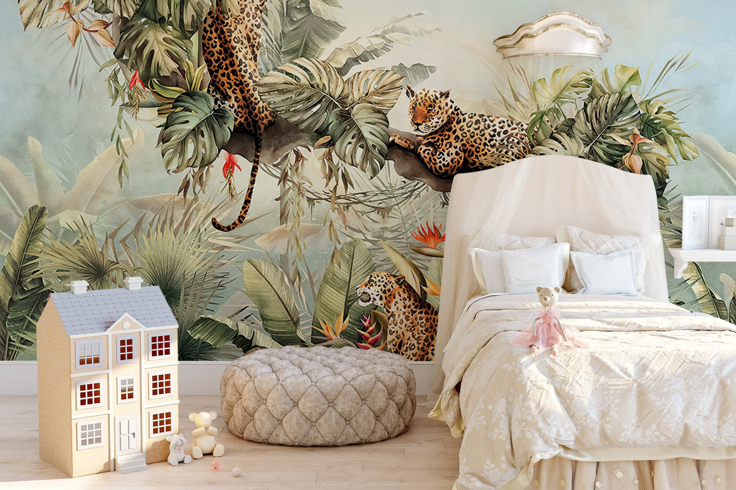 Tigers In The Jungle Wallpaper, Wall Mural, Peel and Stick, Self Adhesive, Wall Covering by Bella Stampa Studio