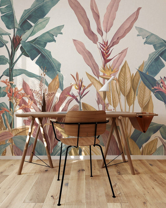 Large Banana Leaf Wallpaper, Wall Mural, Peel and Stick, Self Adhesive, Wall Covering by Bella Stampa Studio