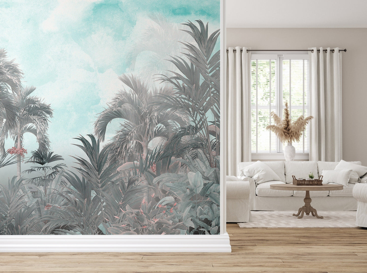 Tropical Plants  Wallpaper, Wall Mural, Peel and Stick, Self Adhesive, Wall Covering by Bella Stampa Studio