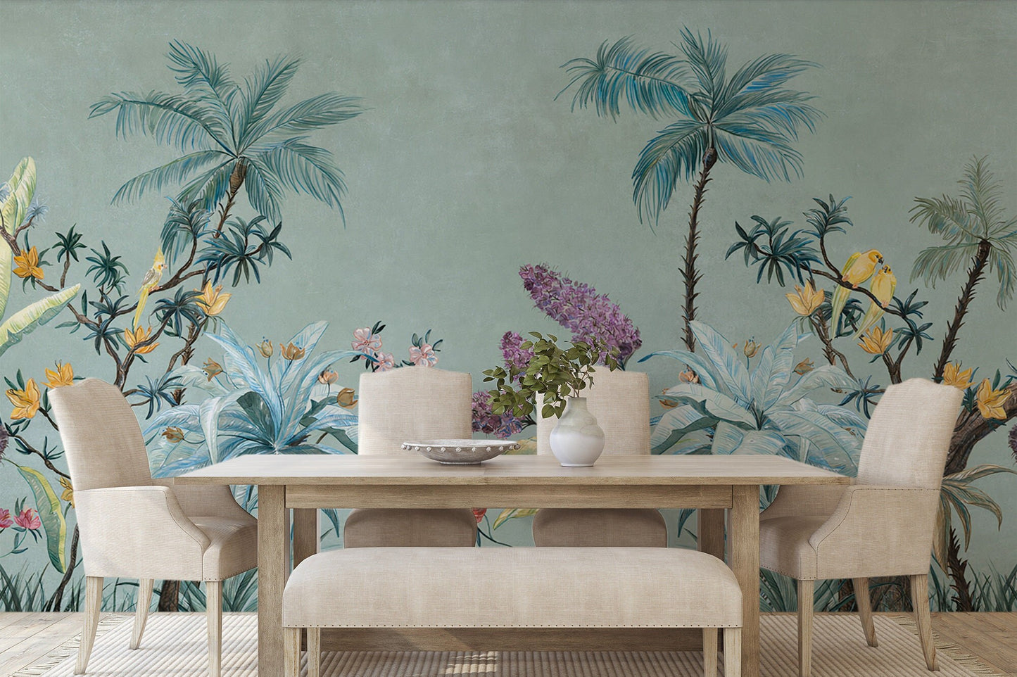 Banana Leaf Wallpaper Wallpaper, Wall Mural, Peel and Stick, Self Adhesive, Wall Covering by Bella Stampa Studio