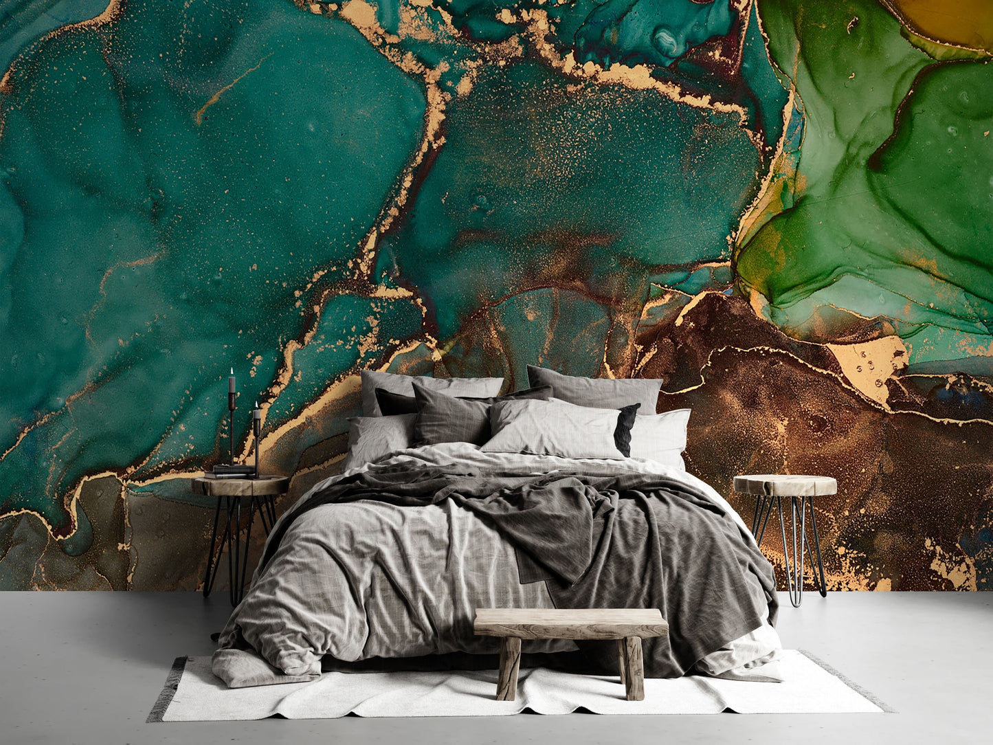 Botanical Wallpaper Marble Art | Peel and Stick | Add Sophistication to Your Decor