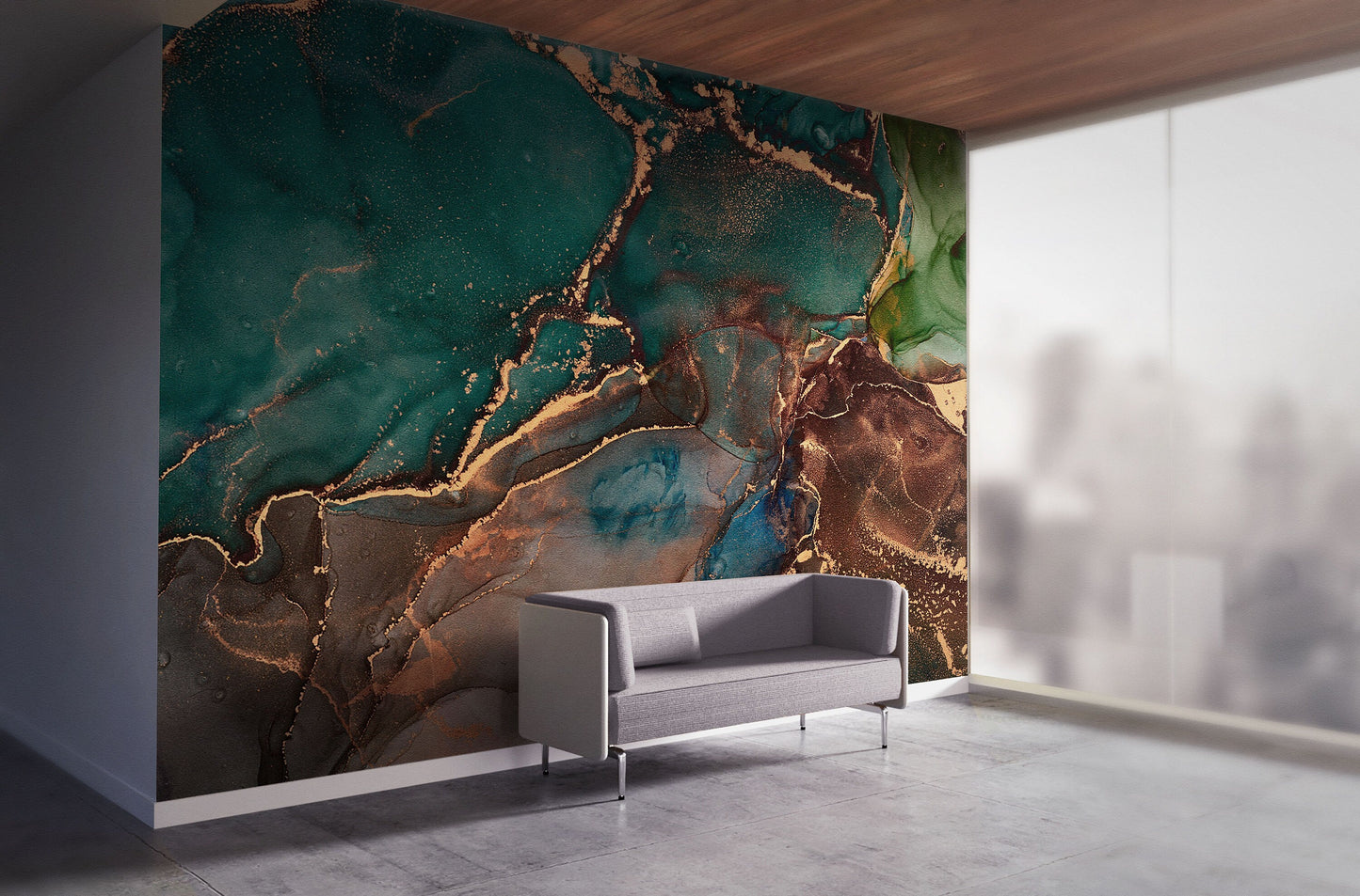 Botanical Wallpaper Marble Art | Peel and Stick | Add Sophistication to Your Decor