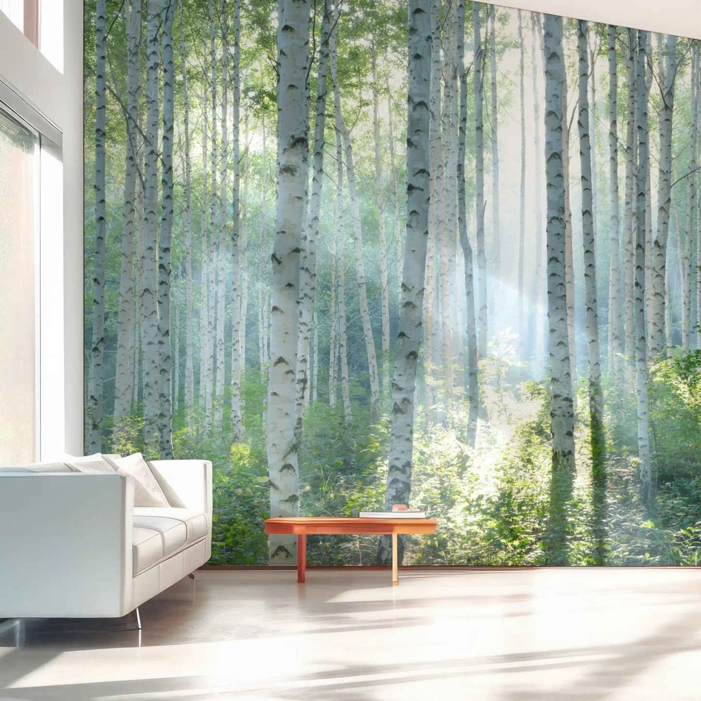 Peaceful Birch Woods Forest Nature Landscape Large Murals Living Room Sofa Bedroom Modern Wall Painting Home Decor