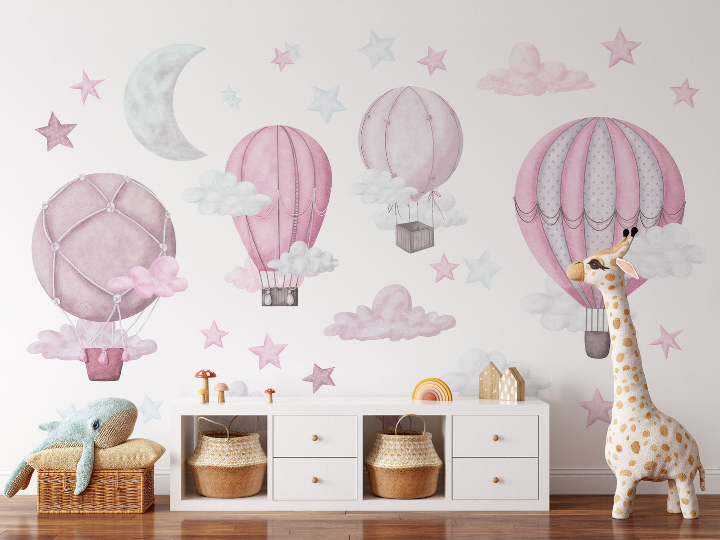 Dreamy Hot Air Balloon & Star Wall Decals - Nursery & Kids' Room Decor