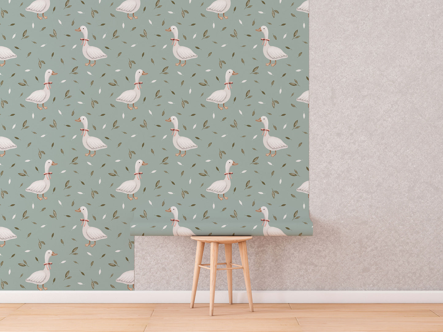 Goose Wallpaper | Geese Wall Decor | Animal Peel and Stick Wallpaper | Cute Goose Decor | Animal Wall Art