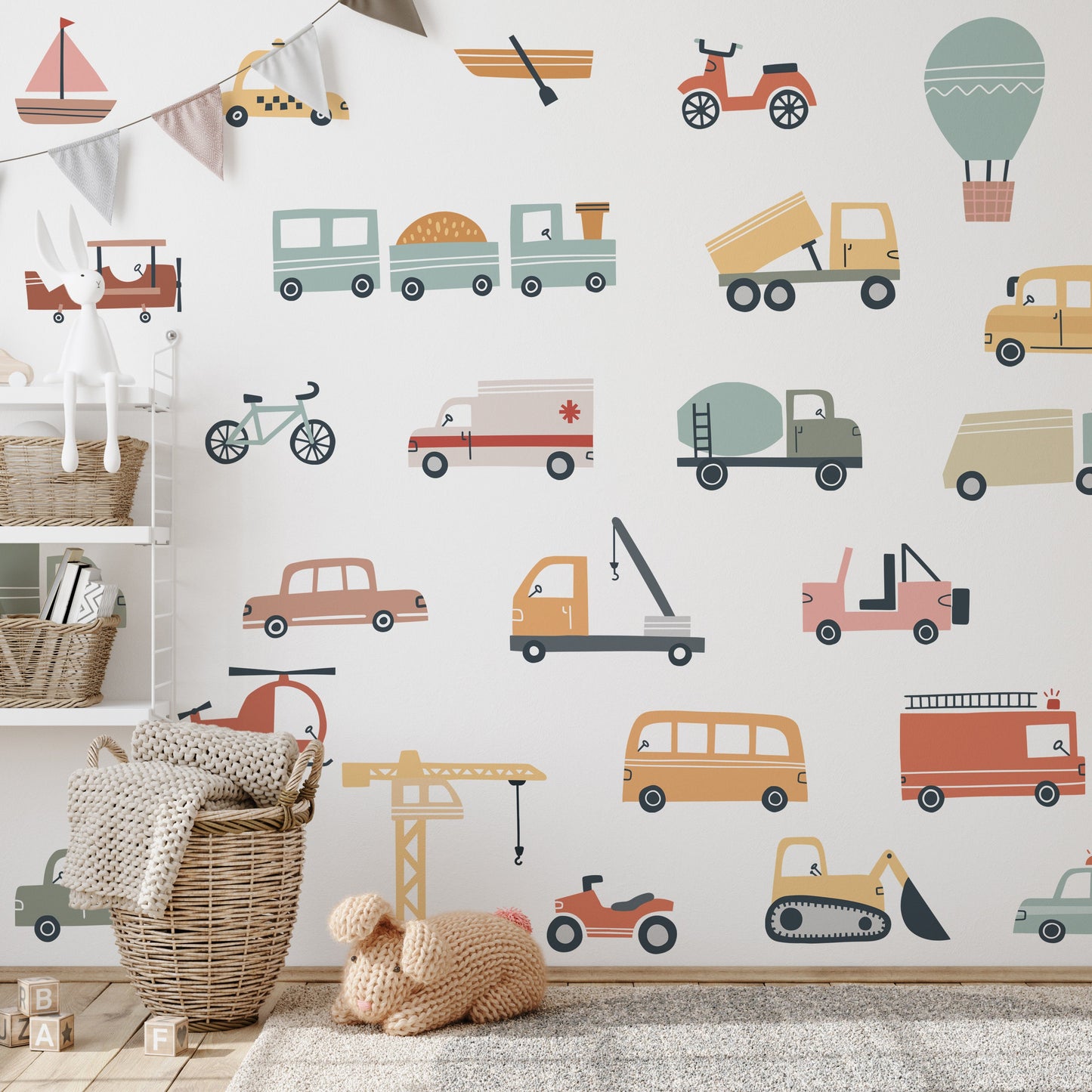 Car and Truck Wall Decals | Watercolor Nursery & Kids Room Decor