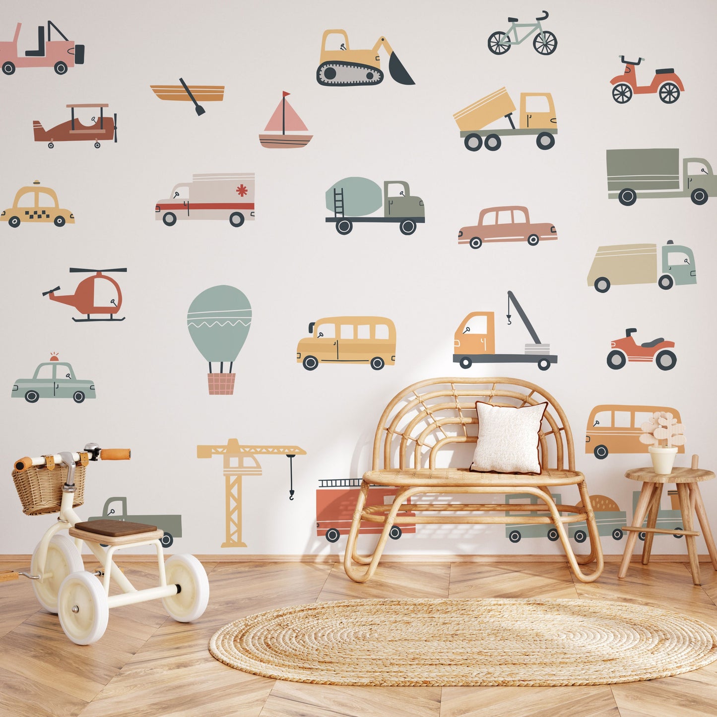 Car and Truck Wall Decals | Watercolor Nursery & Kids Room Decor