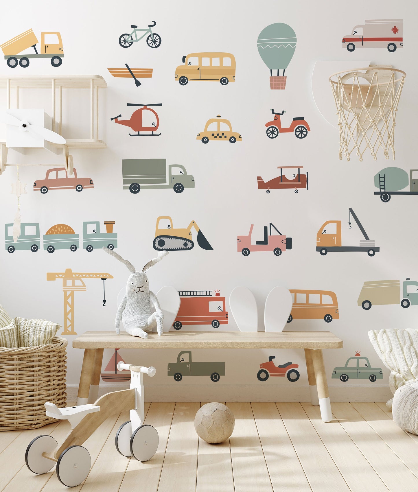 Car and Truck Wall Decals | Watercolor Nursery & Kids Room Decor