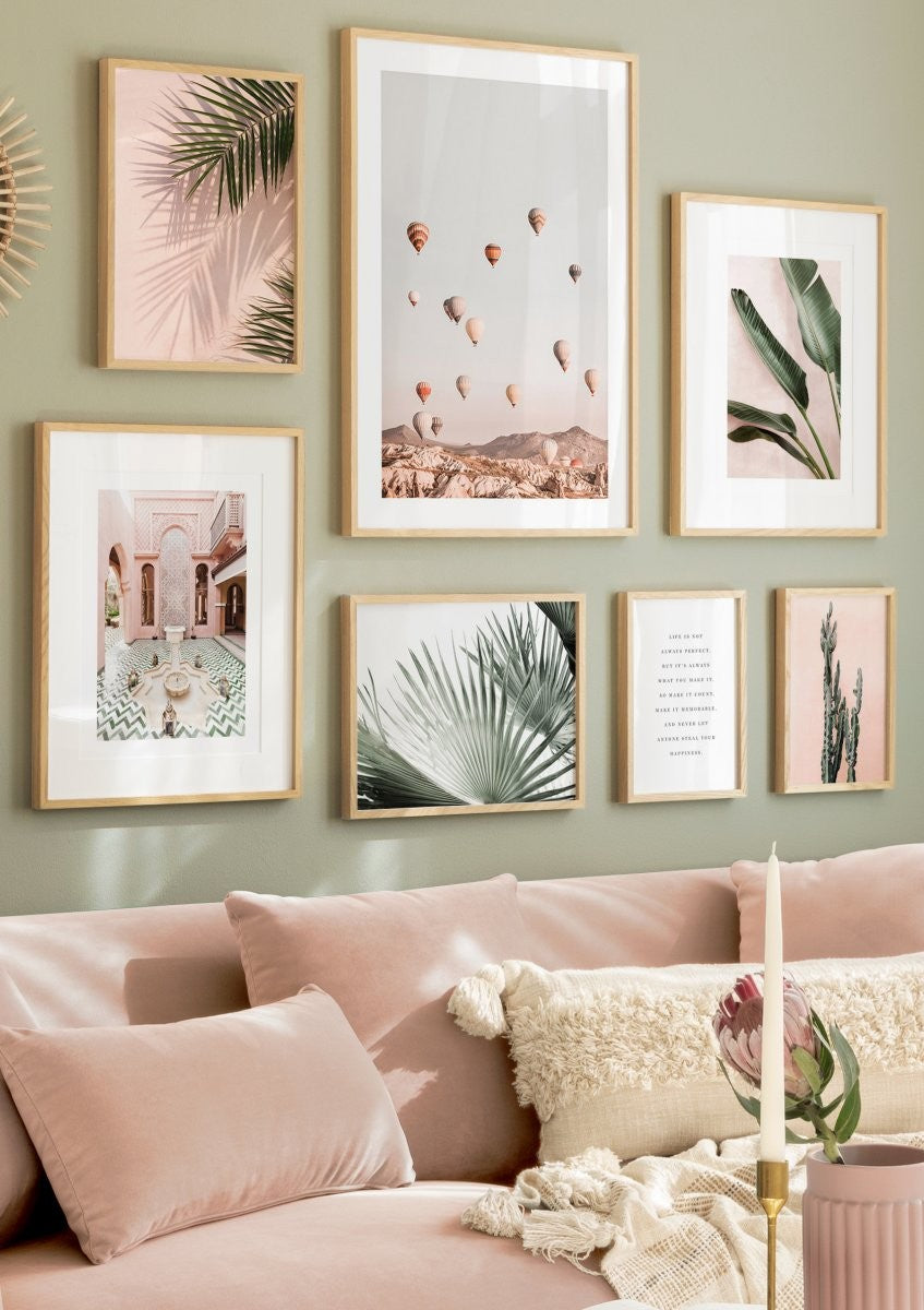 Pink Wall Palms Poster