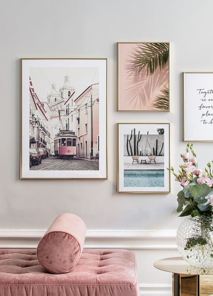 Pink Wall Palms Poster