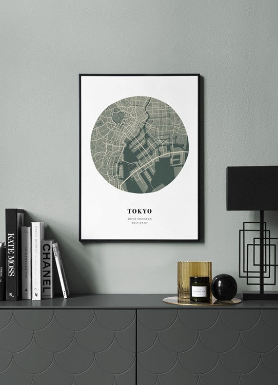 Globe Map Moss Personal Poster