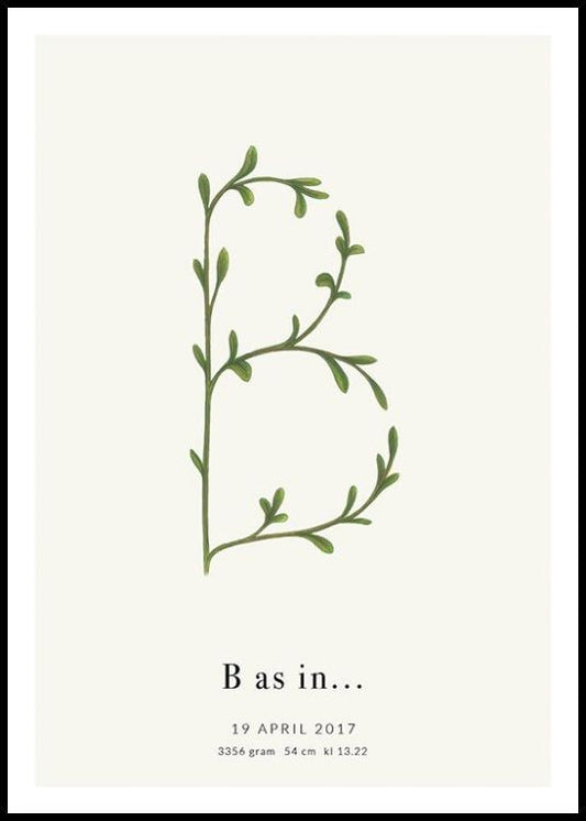 Botanic Letter B Personal Poster