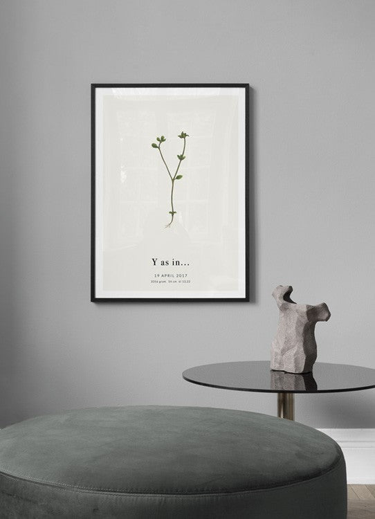 Botanic Letter Y Personal Poster