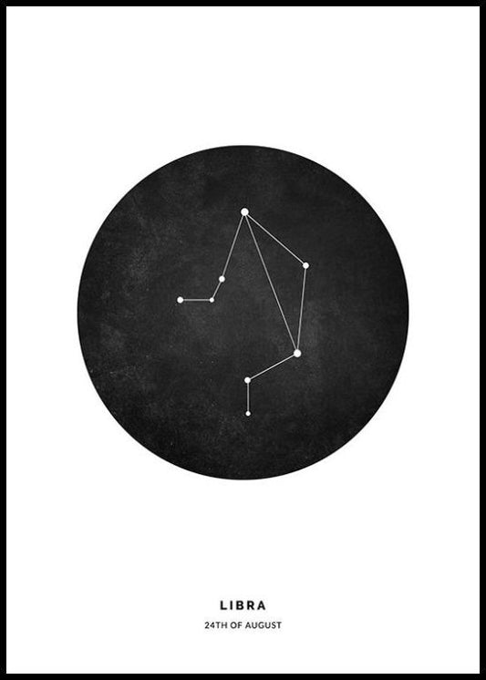 Star Sign Black Libra Personal Poster