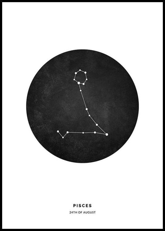 Star Sign Black Pisces Personal Poster