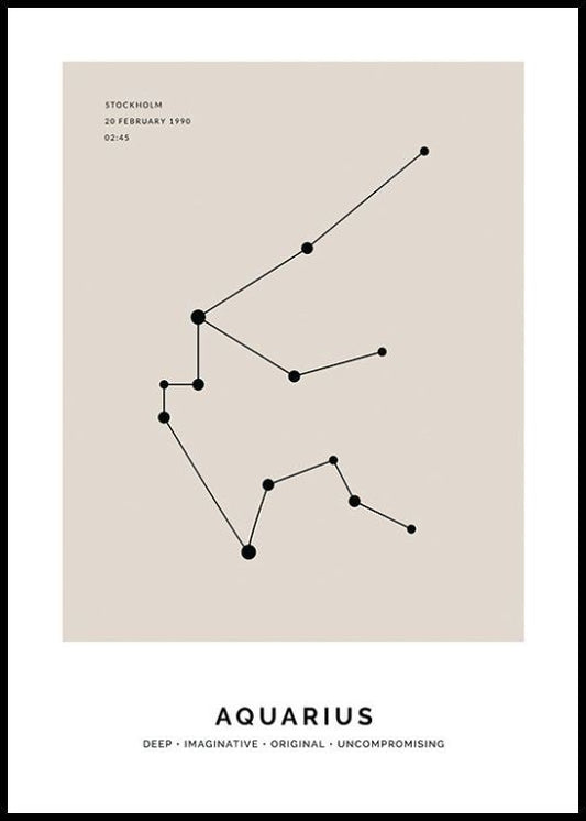 Constellation Beige Aquarius Personal Poster