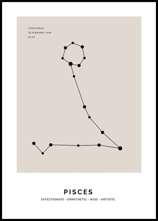 Constellation Beige Pisces Personal Poster