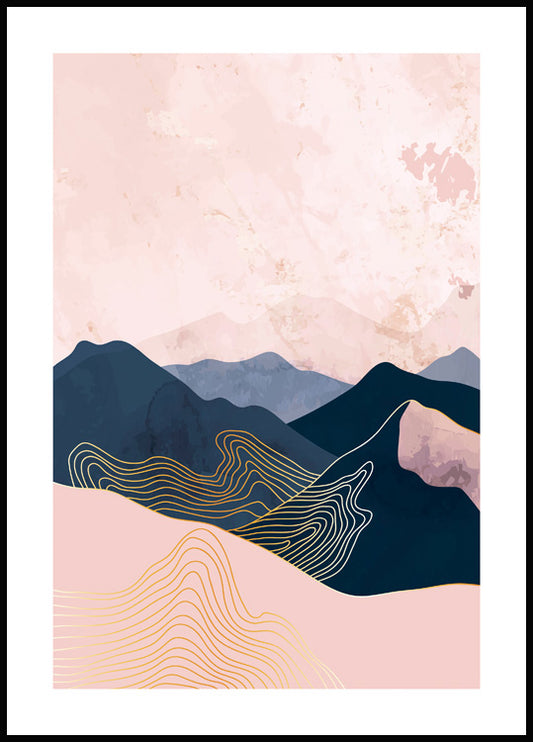 Navy Mountains Poster