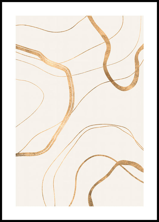 Golden Abstract Lines Poster