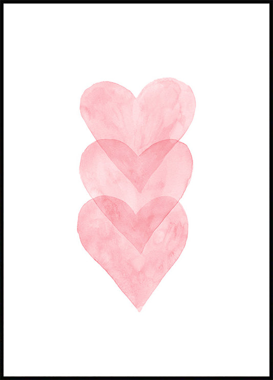 Watercolour Hearts Poster