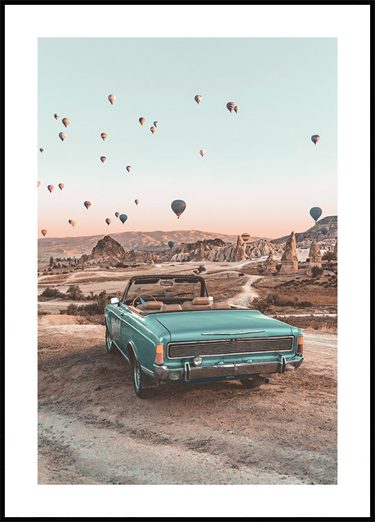 Retro Car in Cappadocia Poster