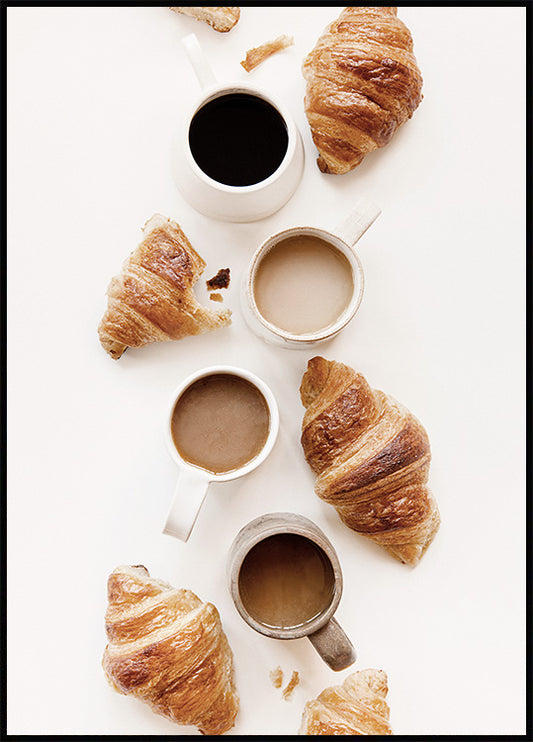 Coffee and Croissants Poster