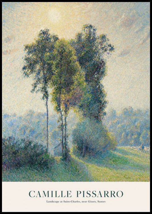 Camille Pissarro - Landscape at Saint-Charles, Near Gisors, Sunset Poster