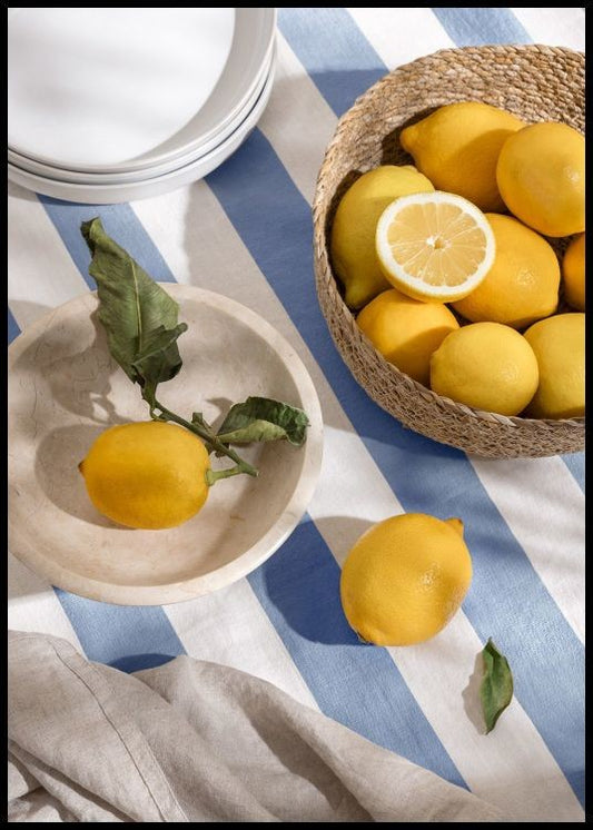 Stripes and Lemons Poster