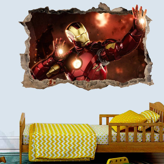 Iron Man Superhero Wall Sticker Art 3D Effect Poster Mural Decal Room Office