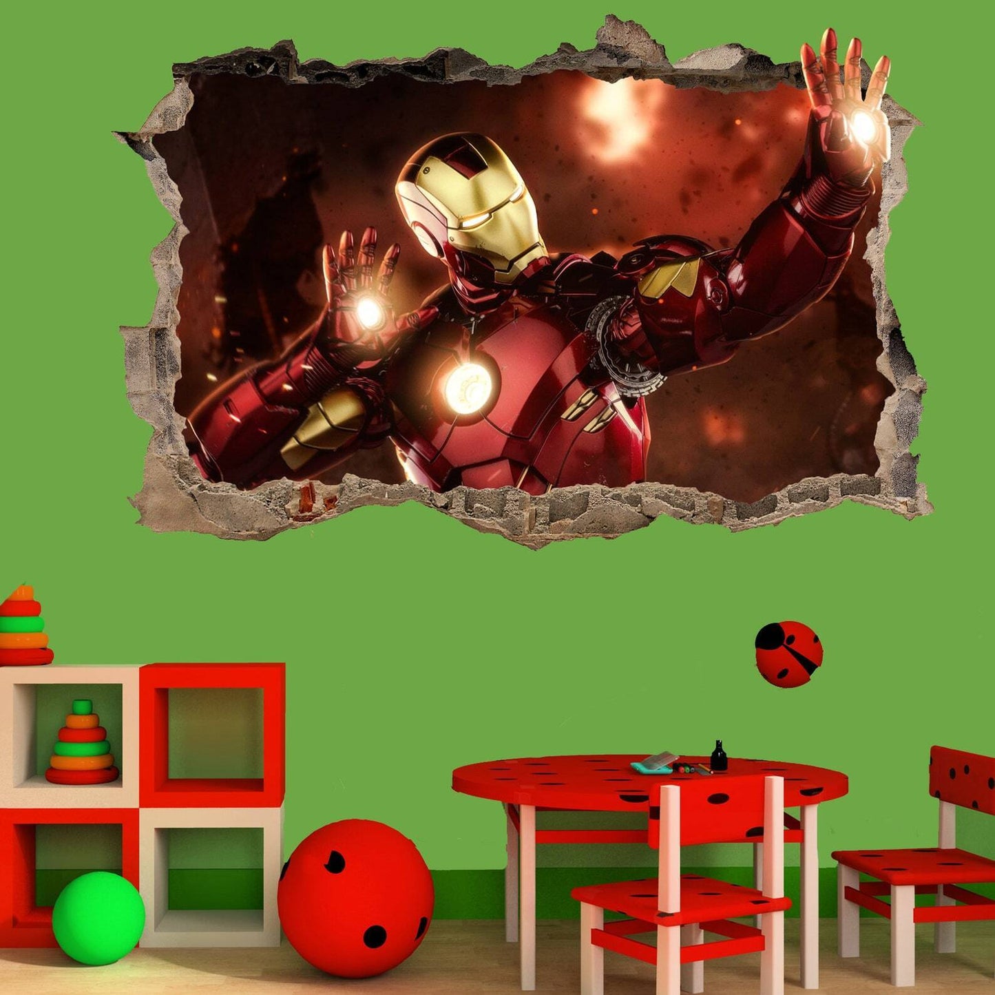 Iron Man Superhero Wall Sticker Art 3D Effect Poster Mural Decal Room Office