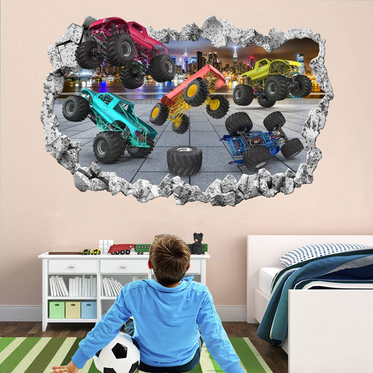 Monster Truck Wall Decal Sticker Mural Poster Print Art Kids Boys Bedroom Decor