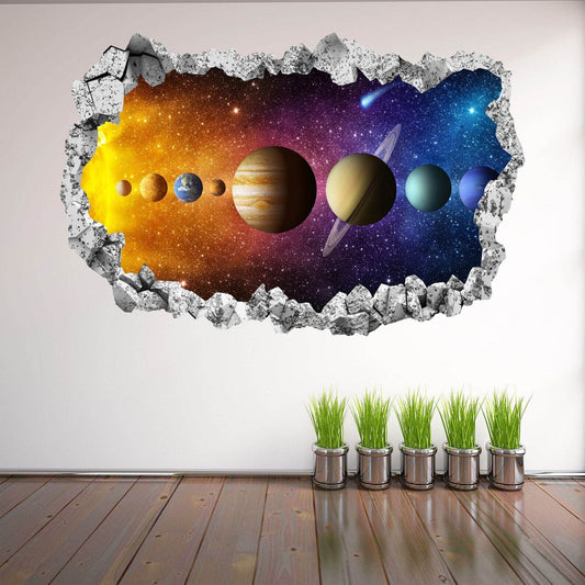 Planets Space Solar System Wall Sticker Mural Decal Print Art Astronomy Stars