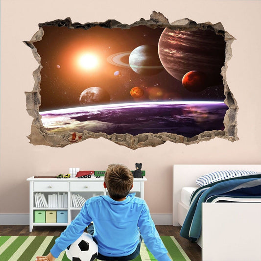 Planets Space Wall Sticker Mural Decal Print Art Astronomy Stars