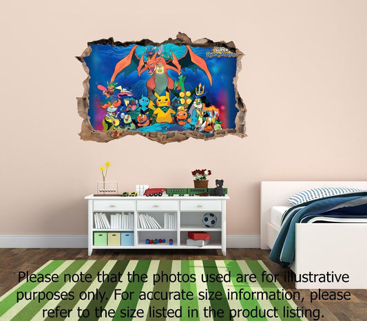 Pokémon Hole In Wall Sticker Decal Decor Kids Bedroom Decoration