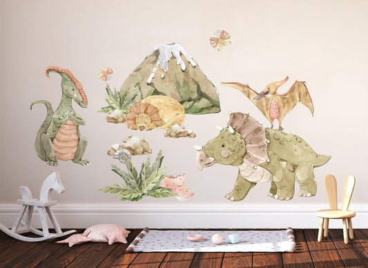 Kids dinosaur wall decal peel and stick nursery wall sticker children room decal