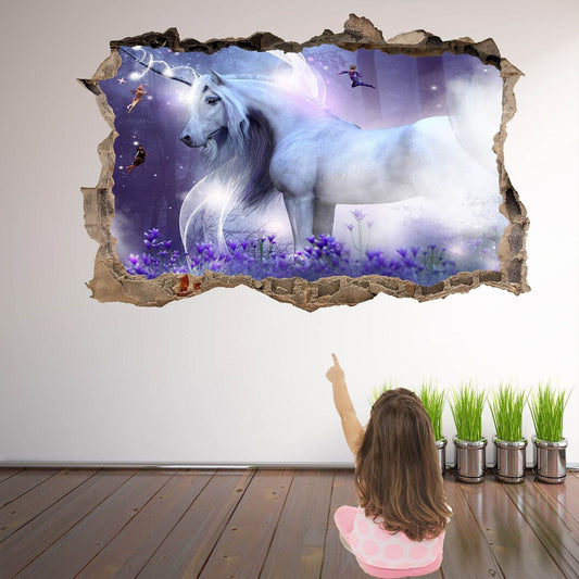 Majestic Unicorn Fantasy Forest Wall Sticker Mural Decal Print Art Kids Girls