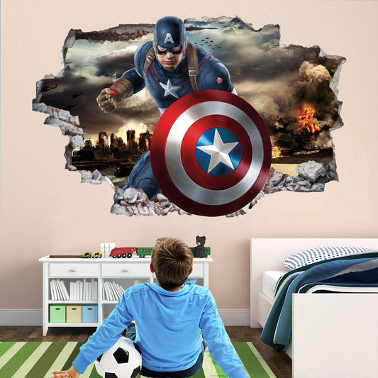 Captain America Superhero Wall Decal Sticker Mural Poster Print Art Home Office