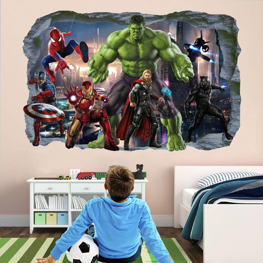 Avengers Wall Art Prints: Iron Man, Hulk, Captain America, Spiderman, Thor Decal